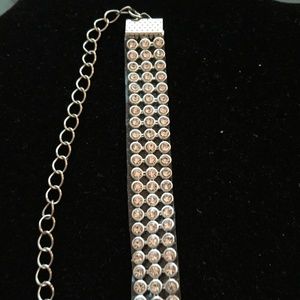 THREE ROWS CRYSTAL STRIP CHOKER